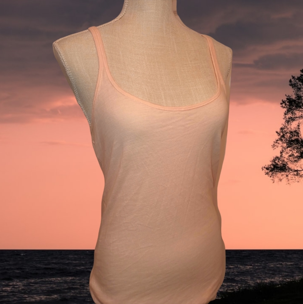 🌻American Eagle Peach Razorback with mesh see through detail Sz Large